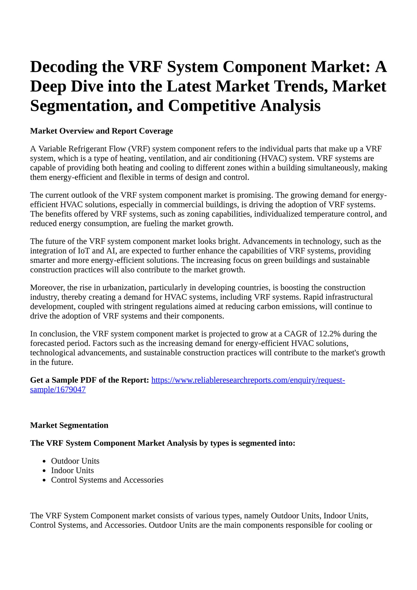 Reportprime - Decoding the VRF System Component Market: A Deep Dive 