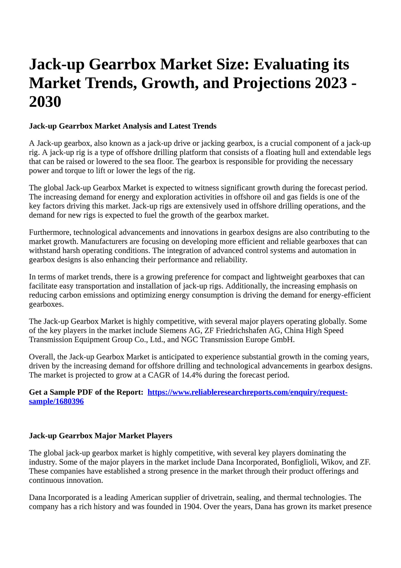 Reportprime Jackup Gearrbox Market Size Evaluating its Market