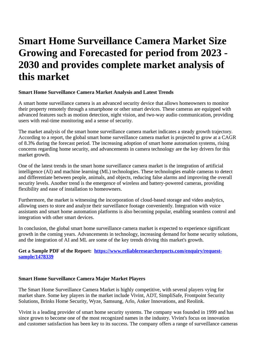 Smart Home Market Size, Share And Trends Report, 2030