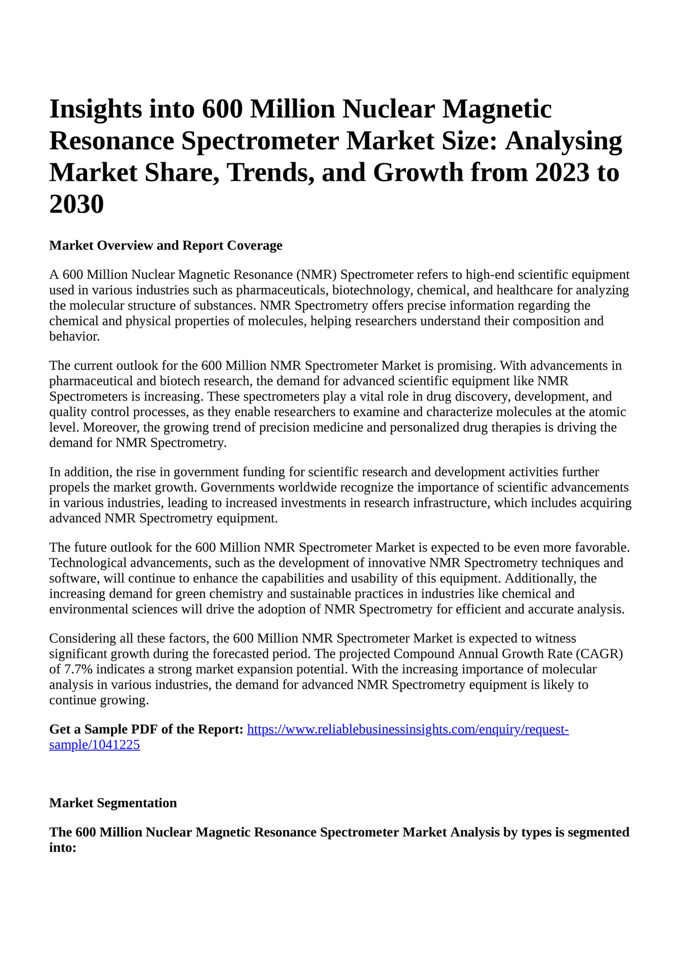 Reportprime Insights into 600 Million Nuclear Resonance