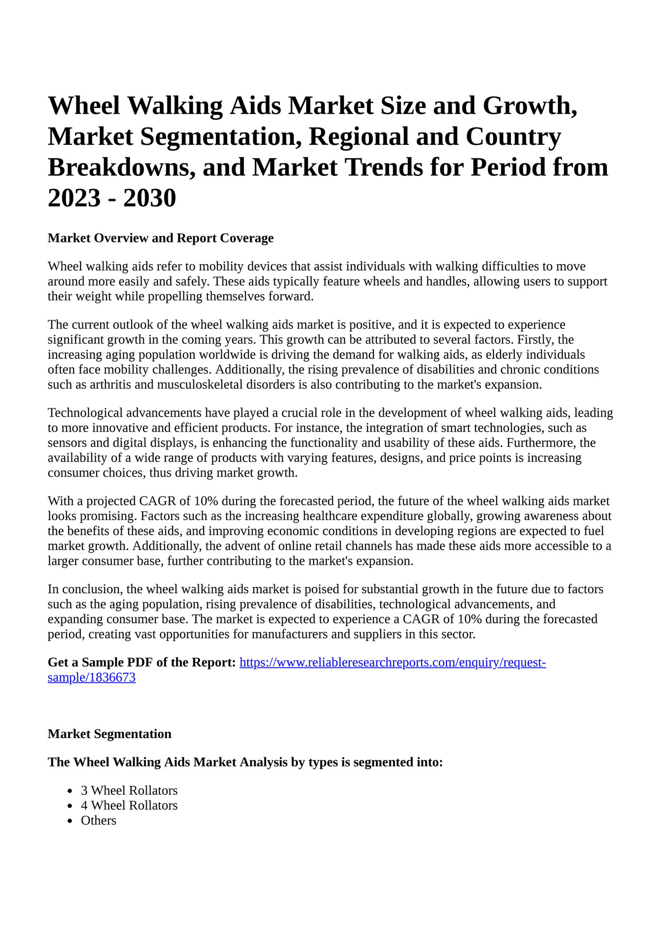 Reportprime Wheel Walking Aids Market Size and Growth, Market