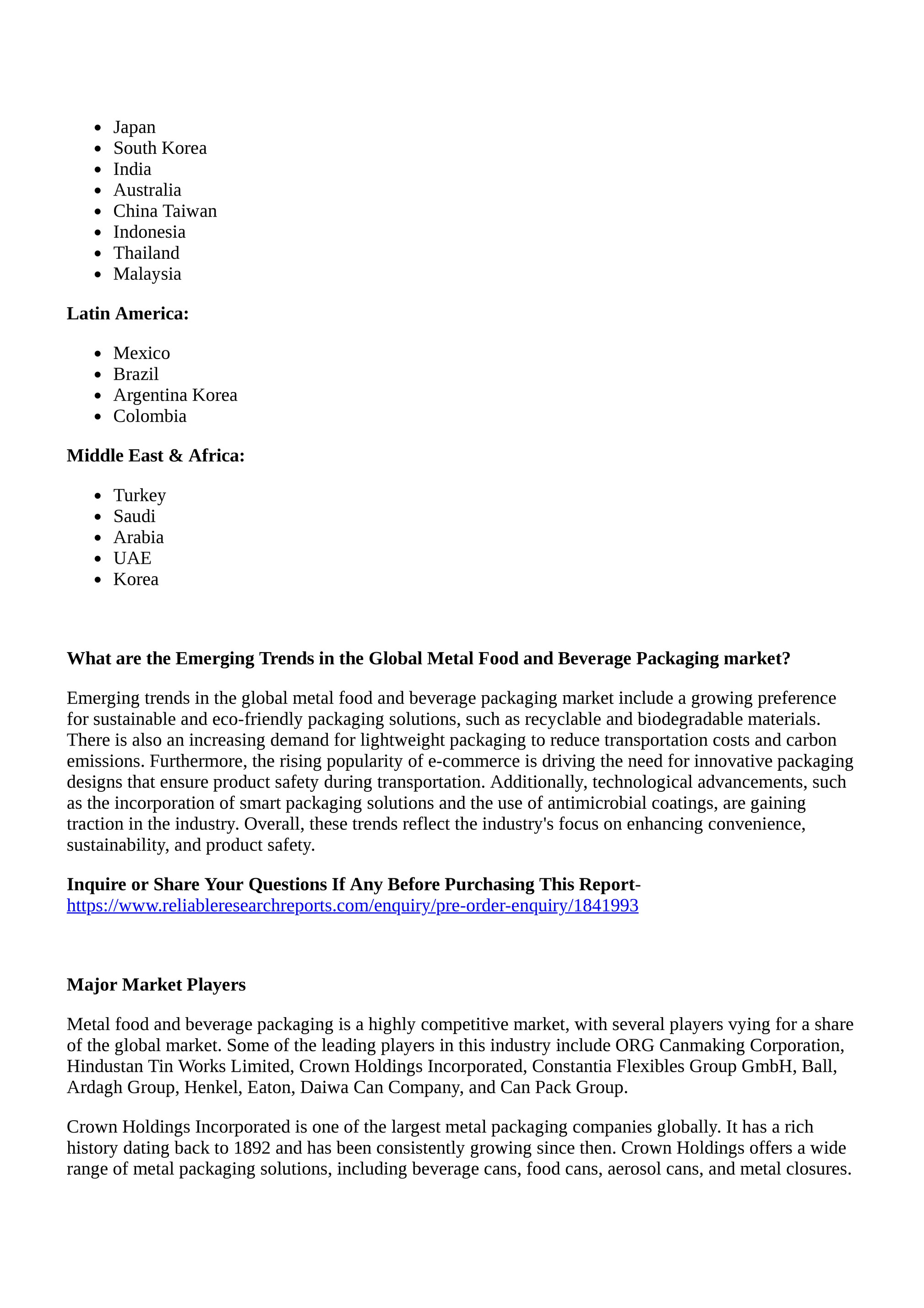 Reportprime - Decoding the Metal Food and Beverage Packaging