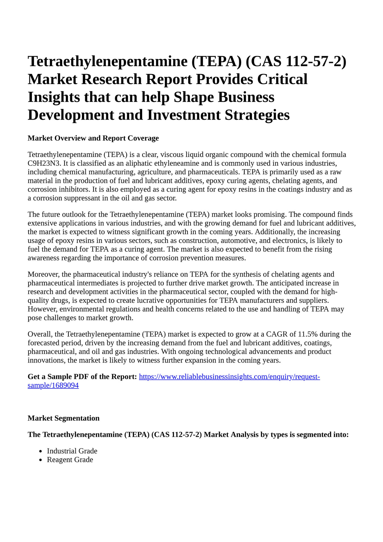 reportprime-tetraethylenepentamine-tepa-cas-112-57-2-market