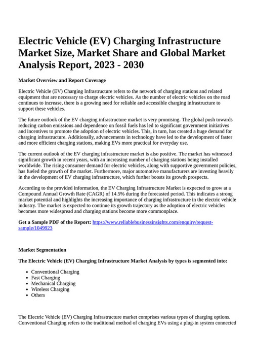 Reportprime - Electric Vehicle (EV) Charging Infrastructure Market Size ...