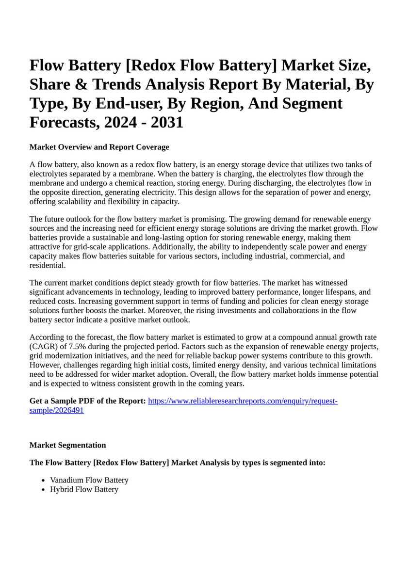 Grid-Scale Battery Market Size, Share and Growth Analysis