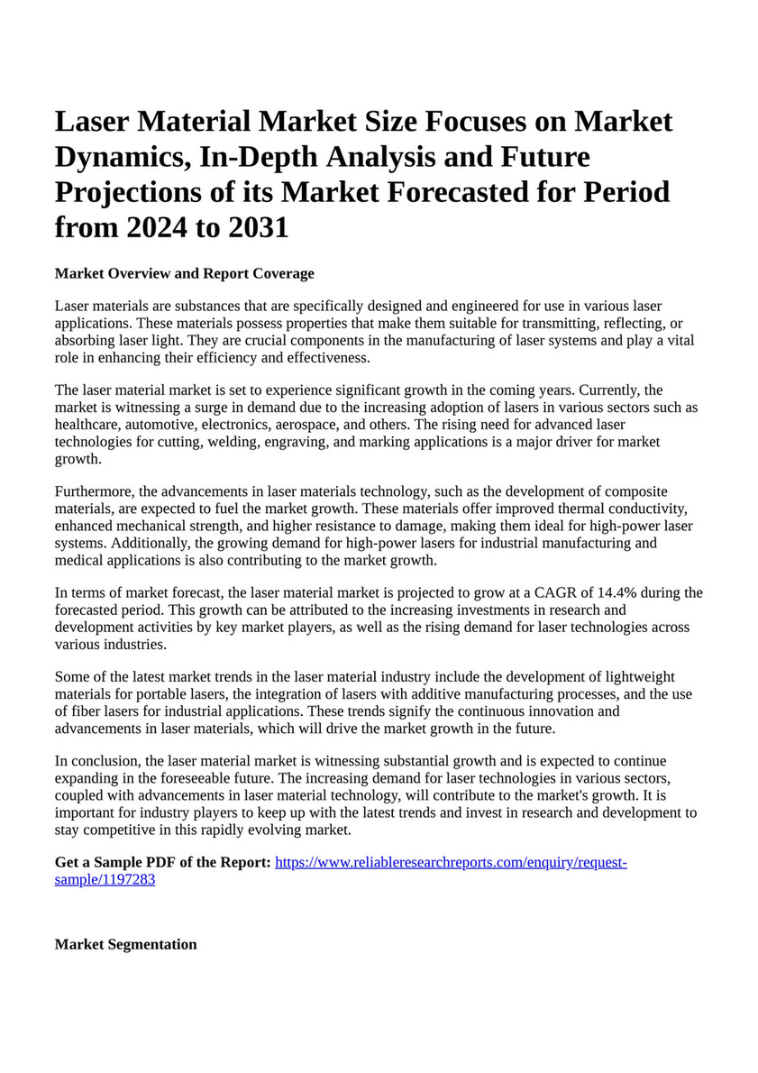 Photo-Engraving Material Market: Industry Analysis and Forecast