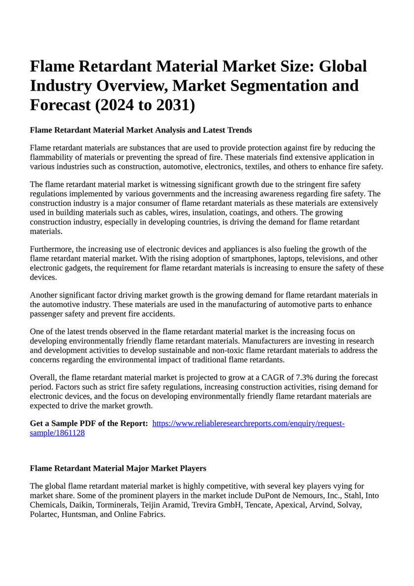 Textile Flame Retardants Market Size & Share Report, 2030