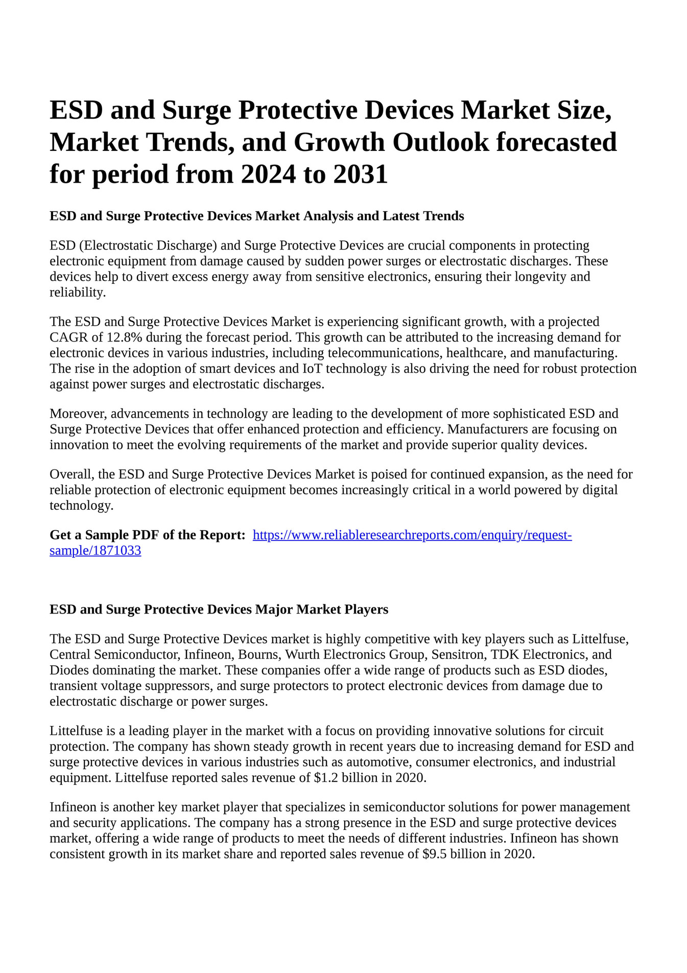 Reportprime esd and surge protective devices market size market