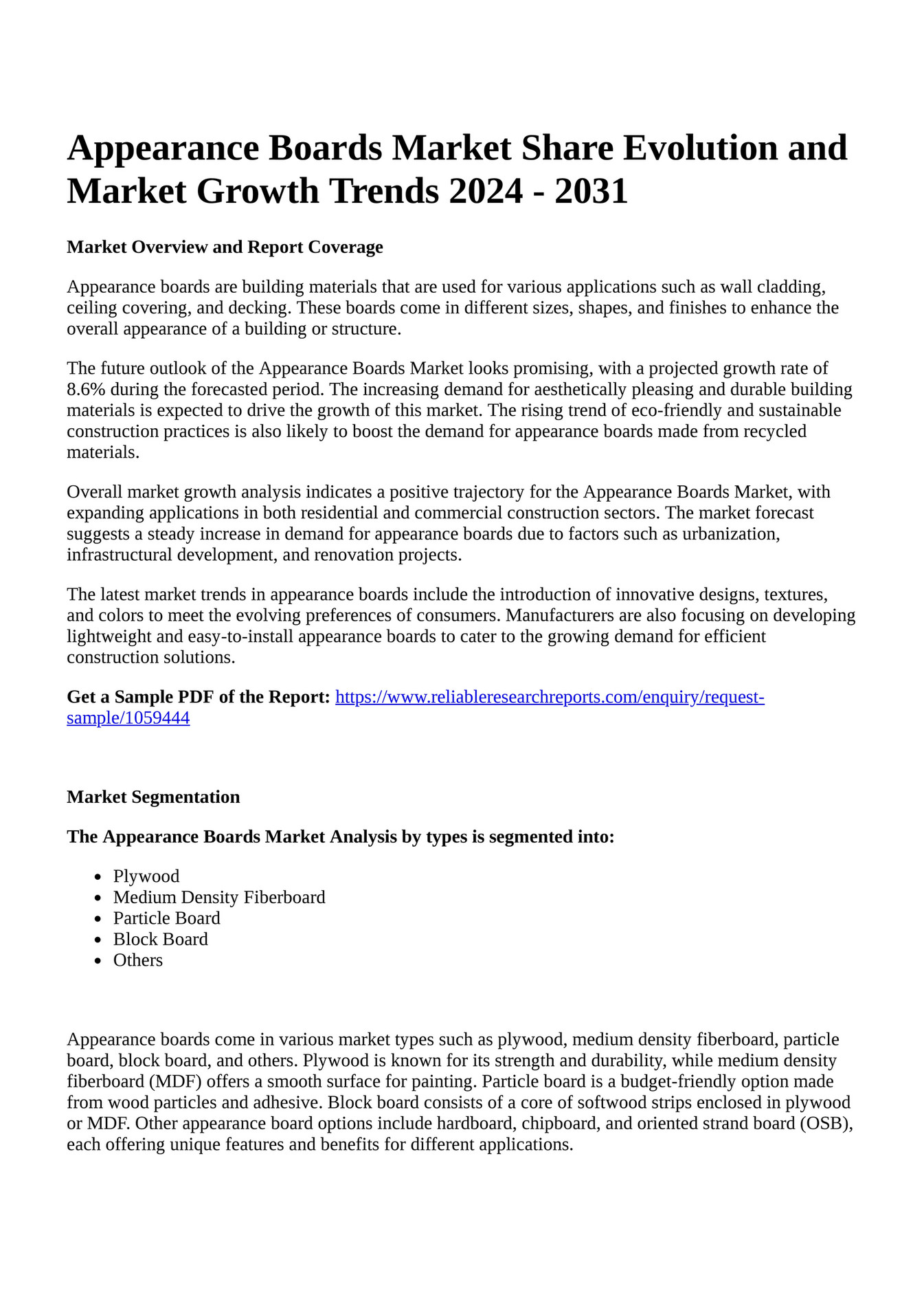 What Are Appearance Boards What Are Appearance Boards