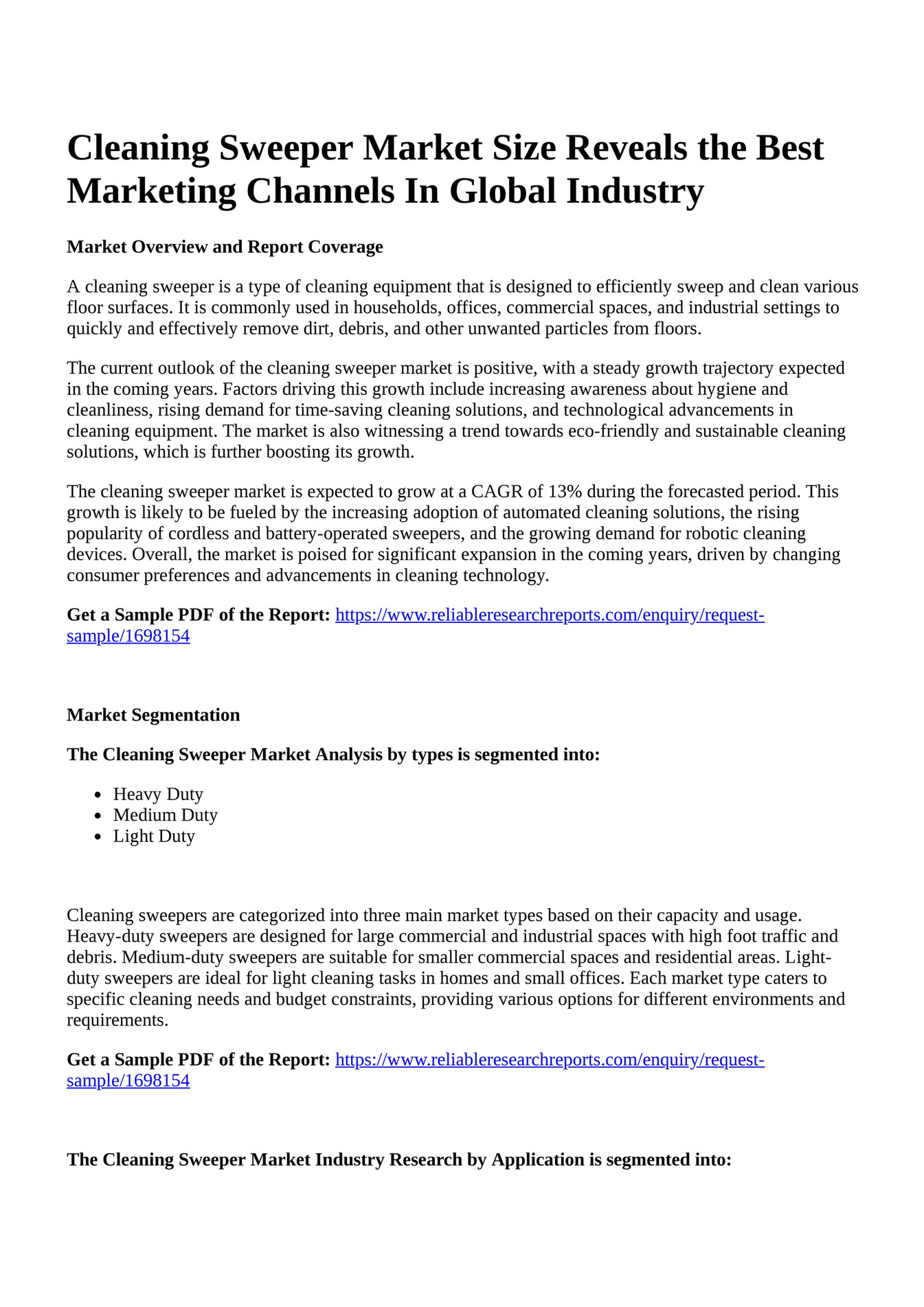 Reportprime Cleaning Sweeper Market Size Reveals the Best Marketing