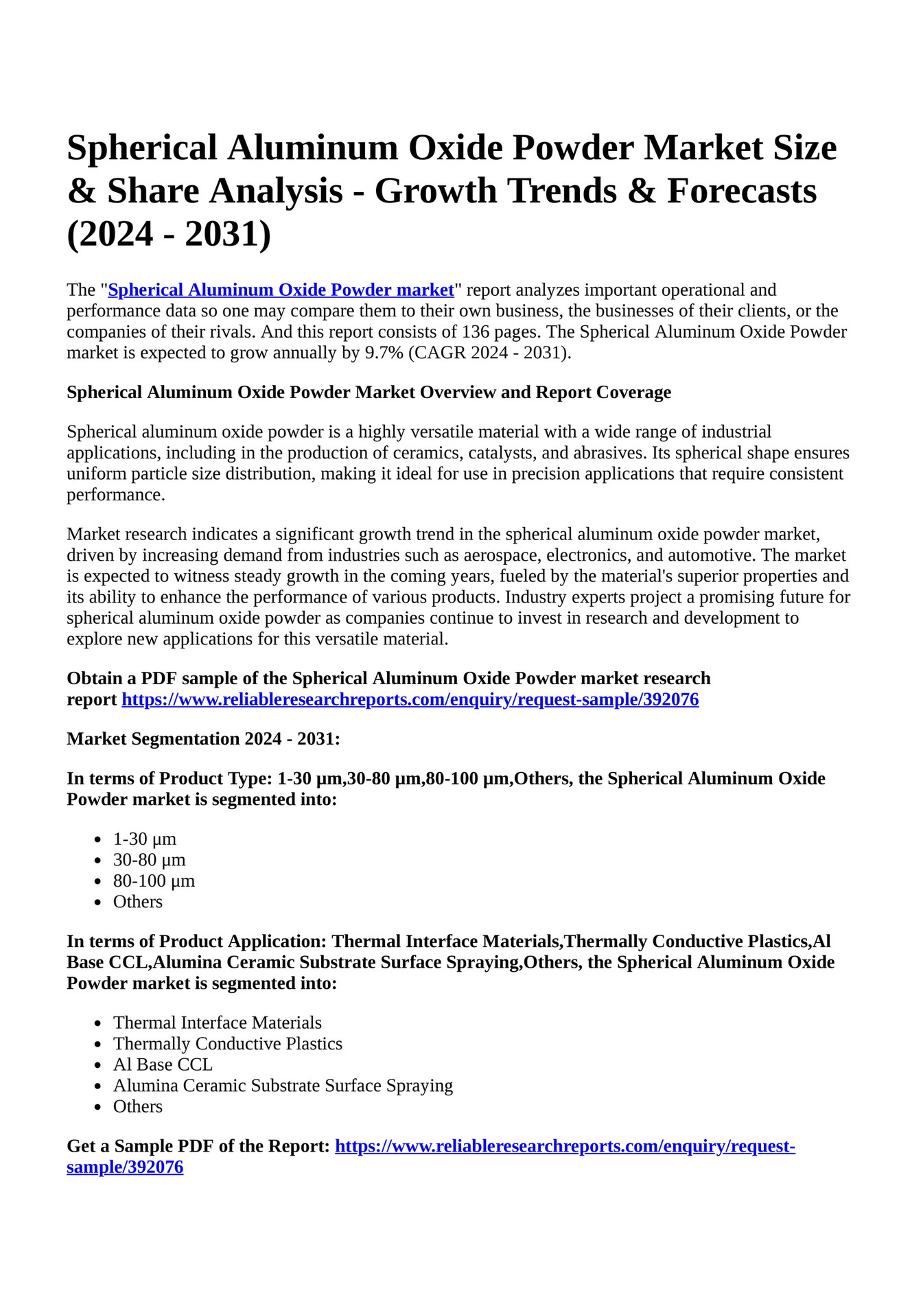 Glyoxide's Market Trends And Future Projections