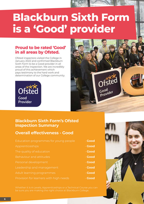 Blackburn College Blackburn Sixth Form Prospectus 2023 Entry Page