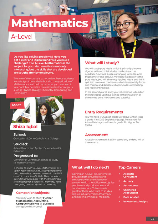 Blackburn College Blackburn Sixth Form Prospectus 2023 Entry Page