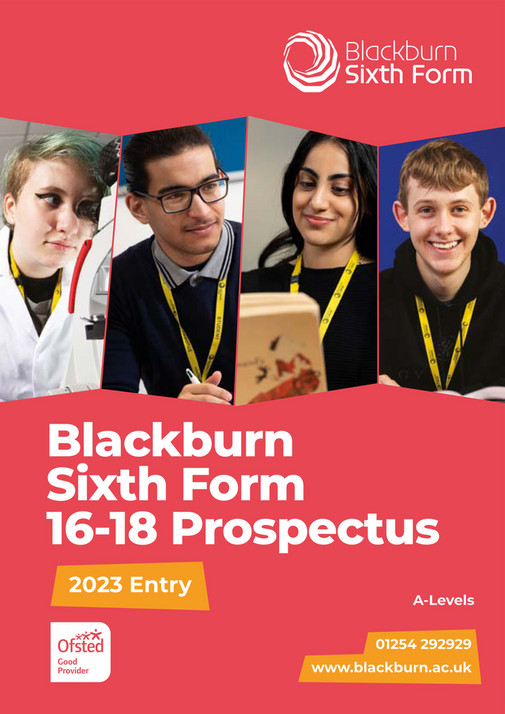 Blackburn College Blackburn Sixth Form Prospectus 2023 Entry Page