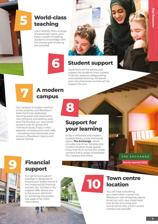 Blackburn College Blackburn Sixth Form Prospectus 2023 Entry Page