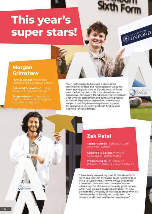Blackburn College Blackburn Sixth Form Prospectus 2023 Entry Page