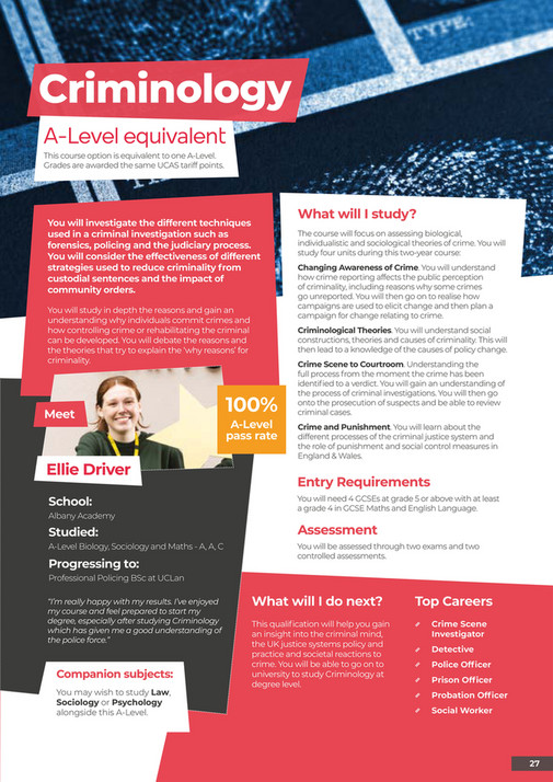 Blackburn College Blackburn Sixth Form Prospectus 2023 Entry Page