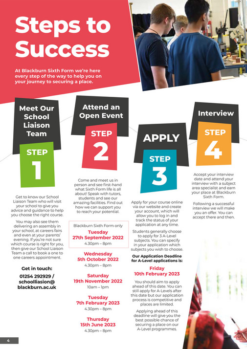 Blackburn College Blackburn Sixth Form Prospectus 2023 Entry Page