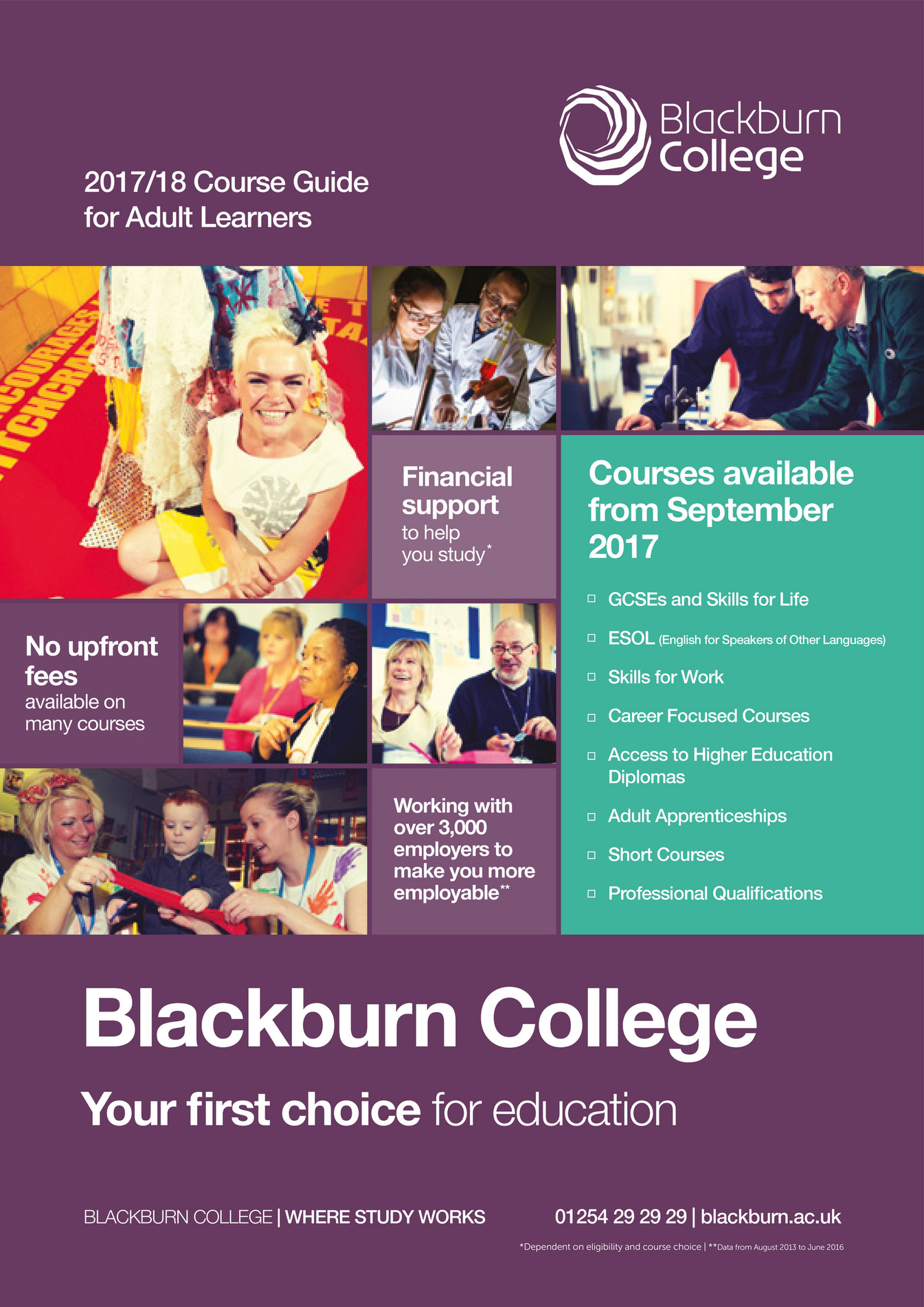 Blackburn College 2017/18 Course Guide for Adult Learners Page 1