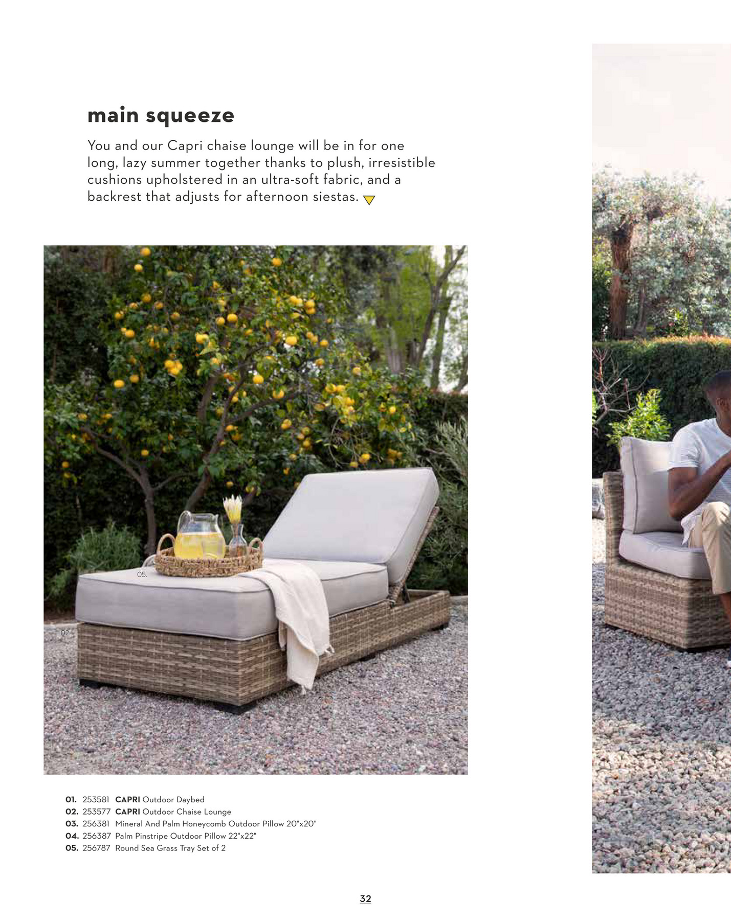 short outdoor chaise lounge on Capri Outdoor Lounge Chair