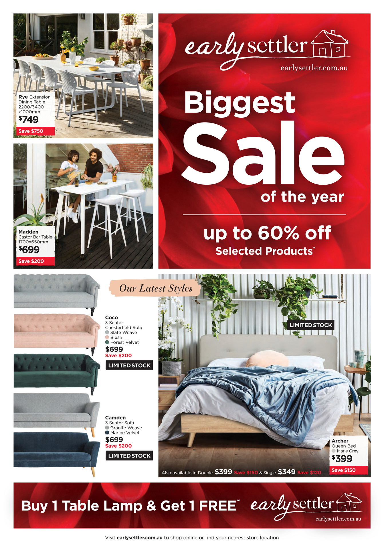Early Settler 2019 Biggest Sale Catalogue Page 1