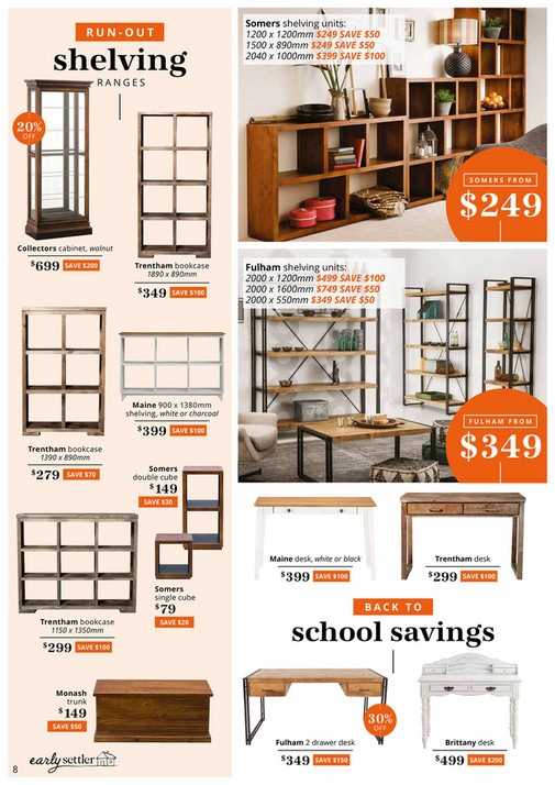 Early Settler Final Summer Page 8 9 Created Run Out Shelving Somers Units 1200 X 1200mm 249 Save 50 1500 Savings On Coffee Tables Salu