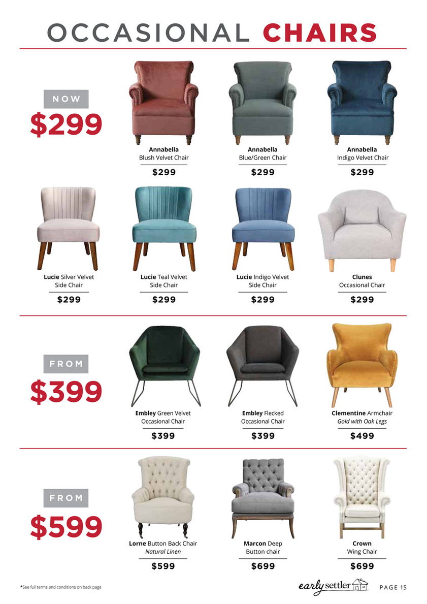 Early deals settler chairs