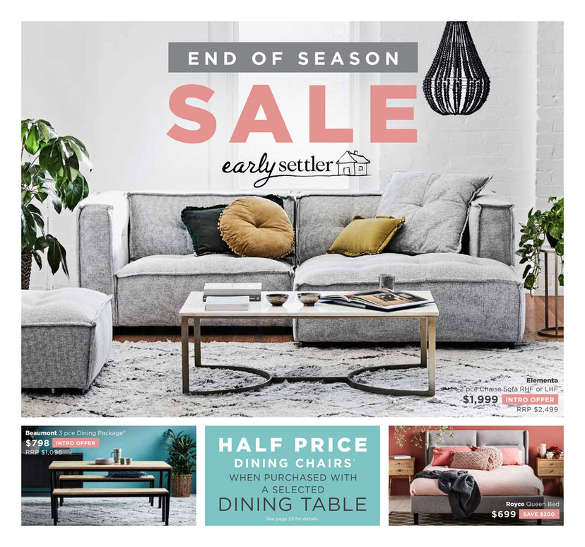 Early Settler End Of Season Sale Catalogue Page 1