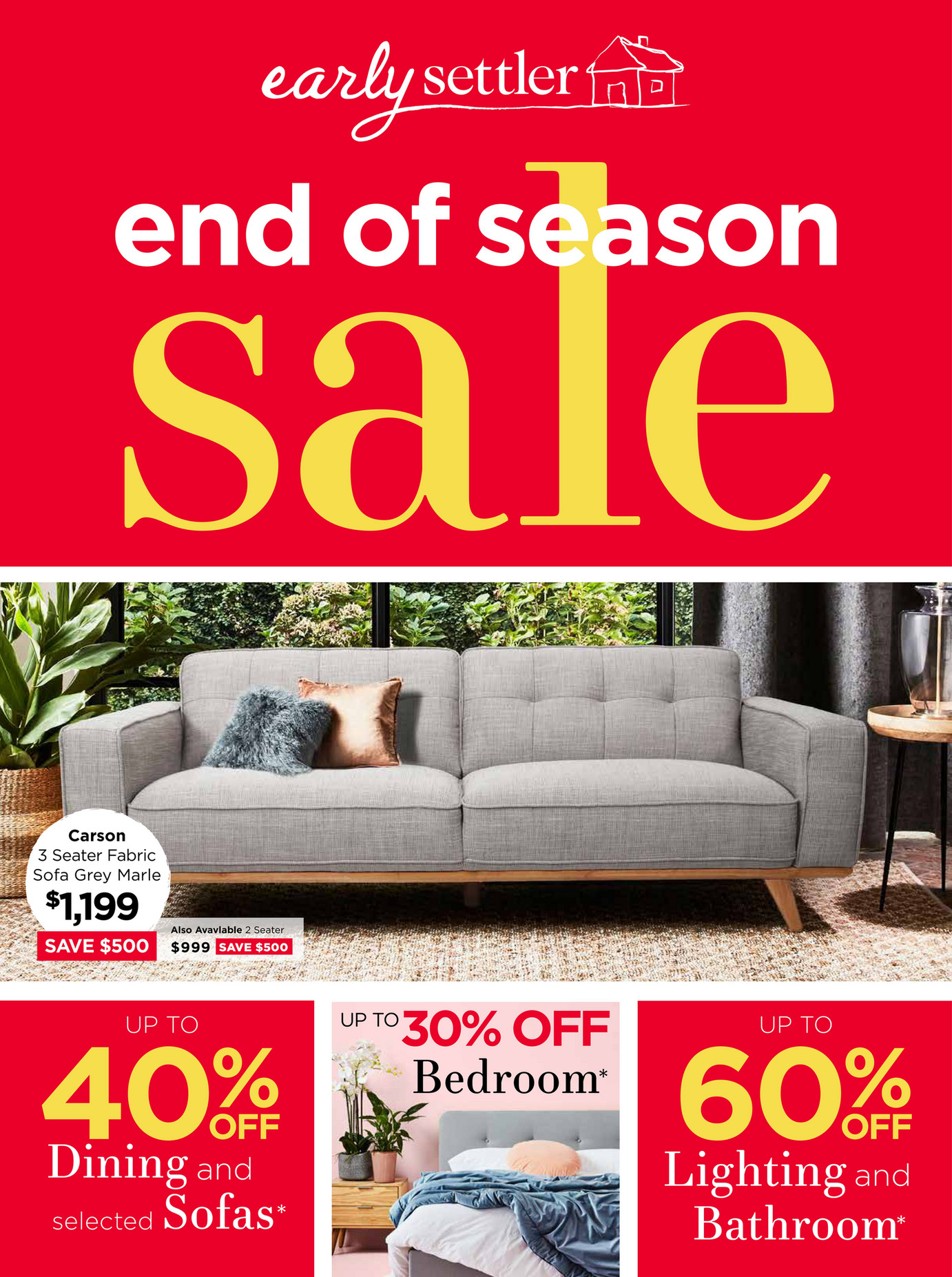 Early Settler End Of Season Sale Catalogue Page 1