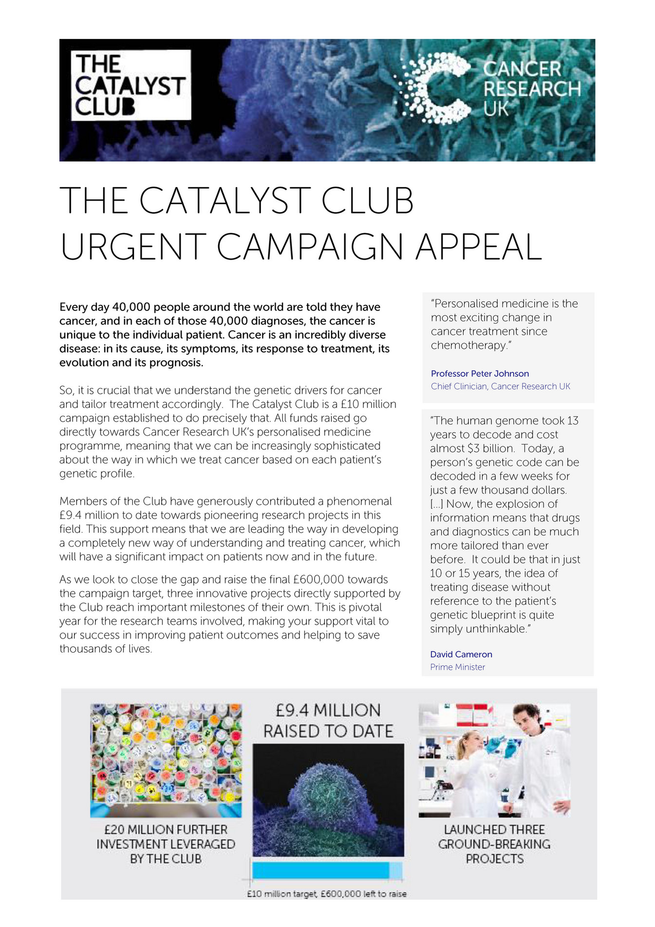 Cancer Research Uk Catalyst Club Urgent Campaign Appeal Page 2