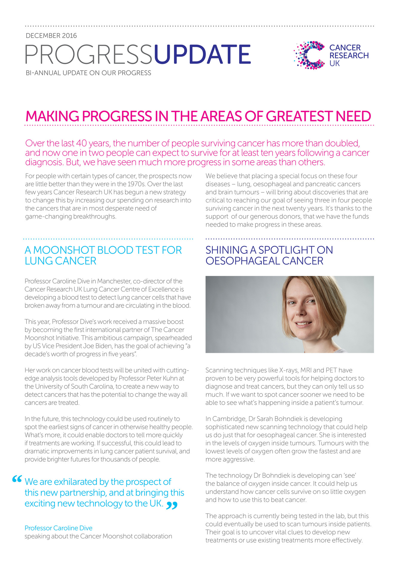 Cancer Research UK - Progress Update December 2016 - Page 1 - Created ...