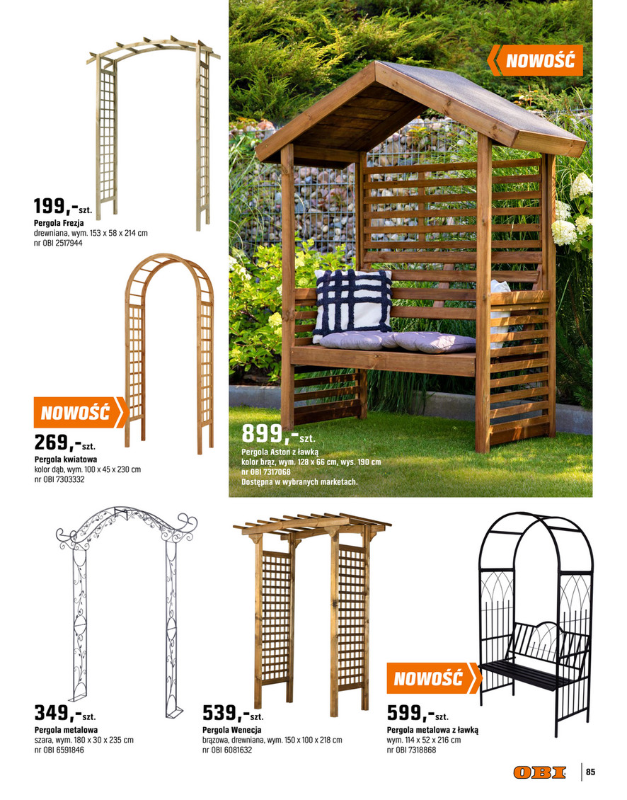 OBI 2025 - Katalog-Ogrod-2025 - Sobex Pergola ogrodowa Frezja z łukiem