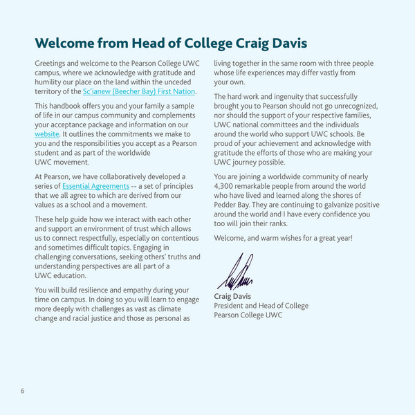 Pearson College UWC - Student Handbook 2021-2022 - Page 6-7 - Created ...