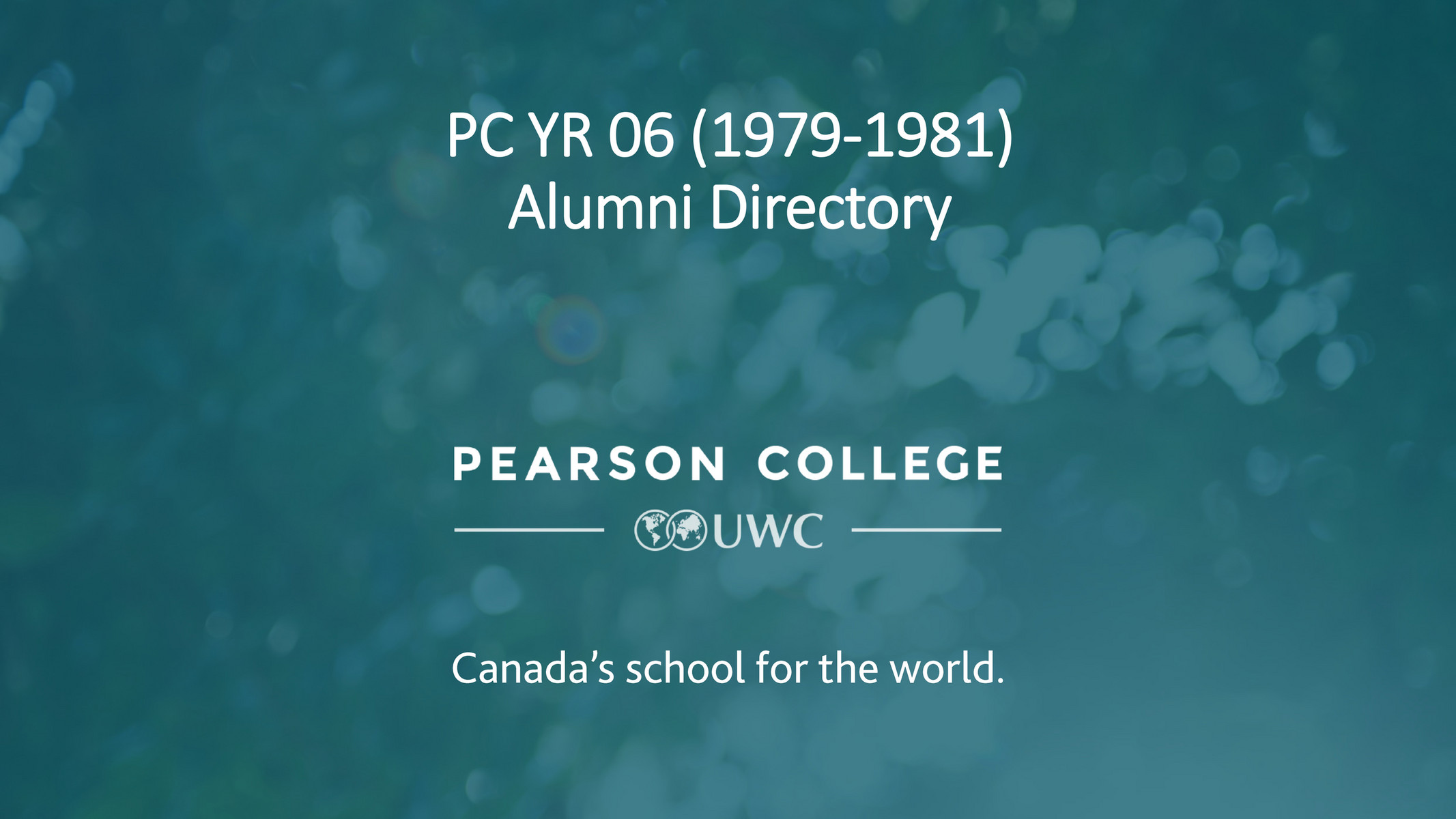 Pearson College UWC - YR 6 Alumni Community Visual Directory - Page 1 ...