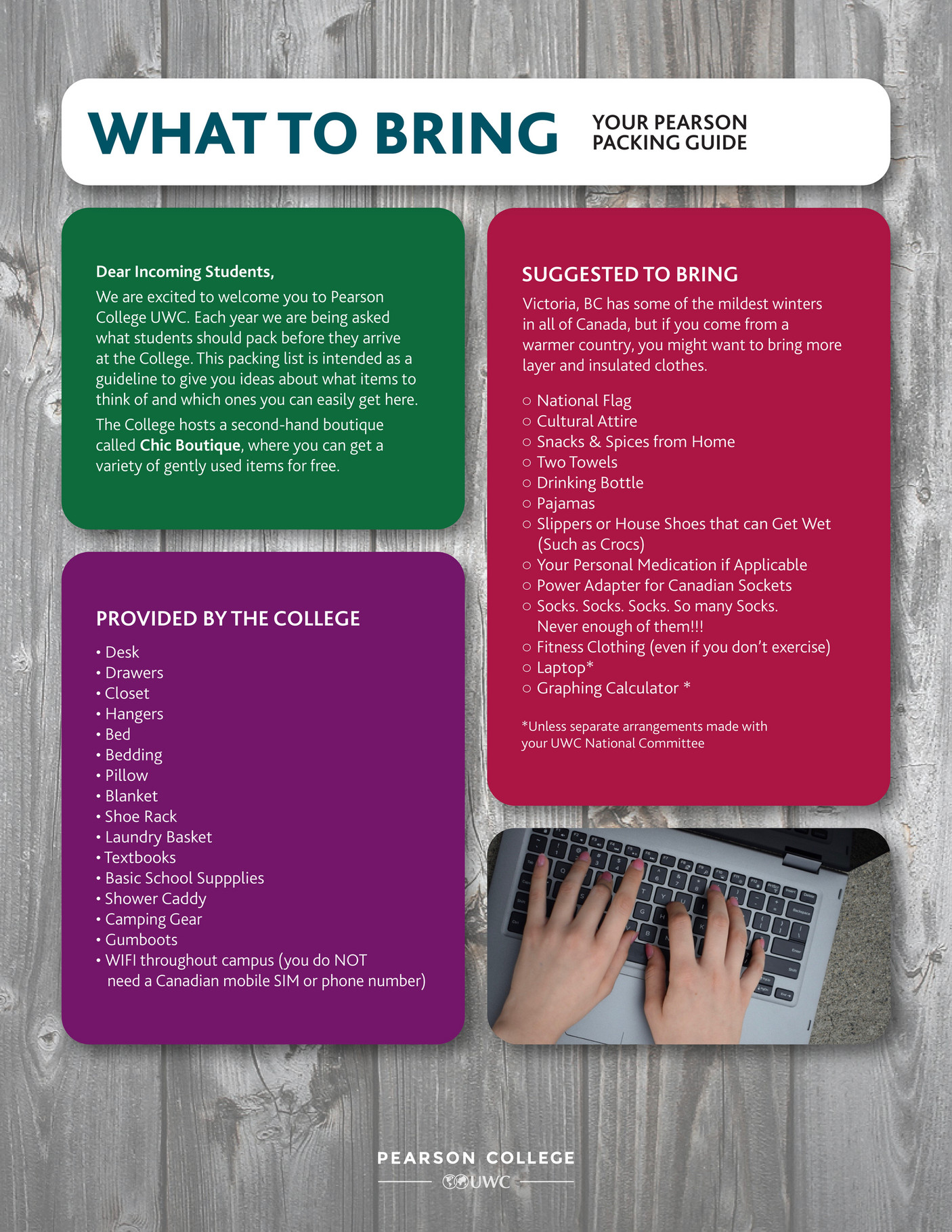 Pearson College UWC - What To Bring To Pearson College UWC - Page 1 ...