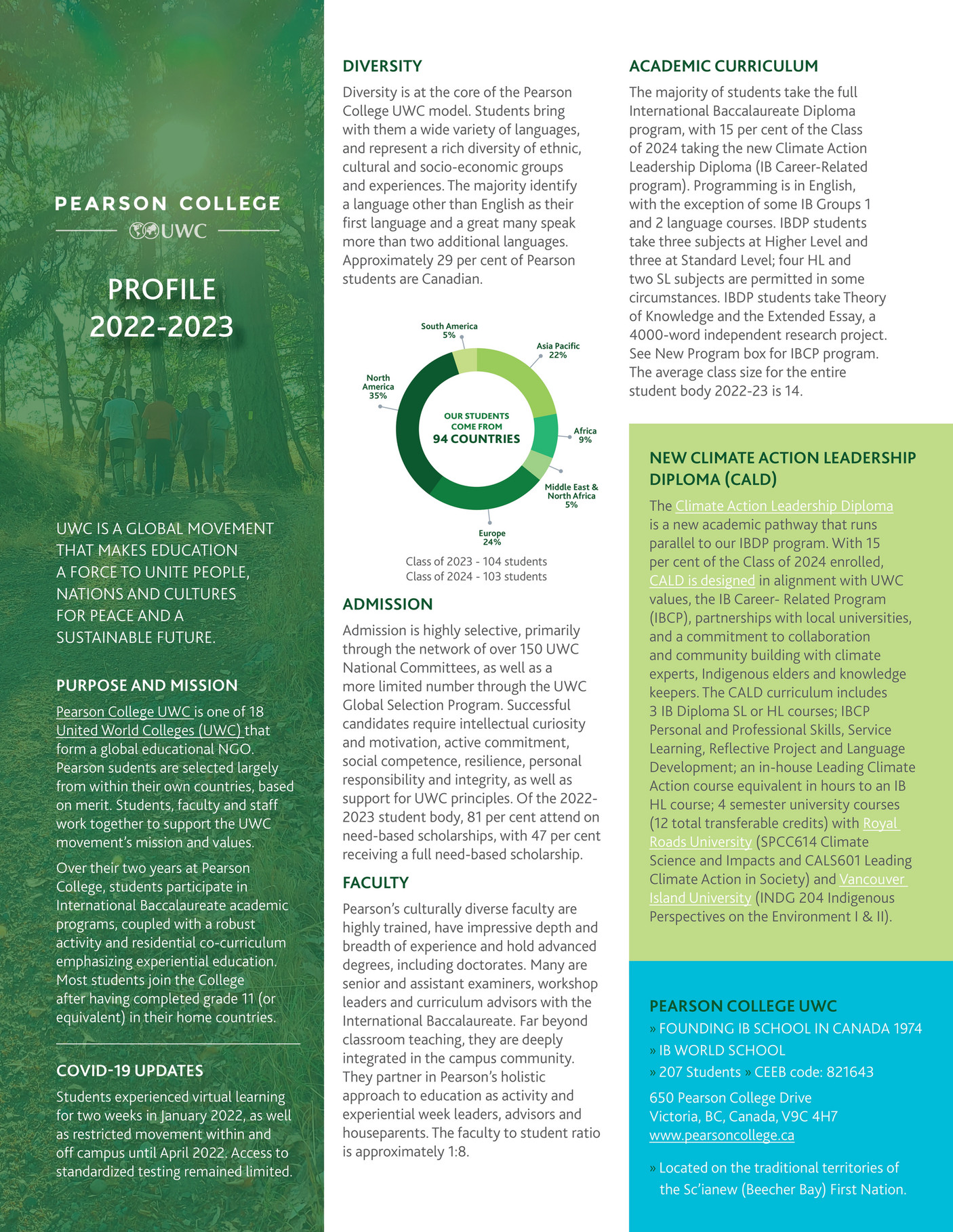 Pearson College UWC - University Profile 2022-2023 - Page 1 - Created ...