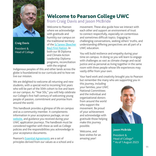 Pearson College UWC - Student Handbook 2023 - Page 10-11 - Created With ...