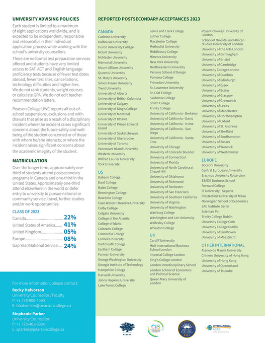 Pearson College UWC - University profile 2023-2024 - Page 3 - Created ...