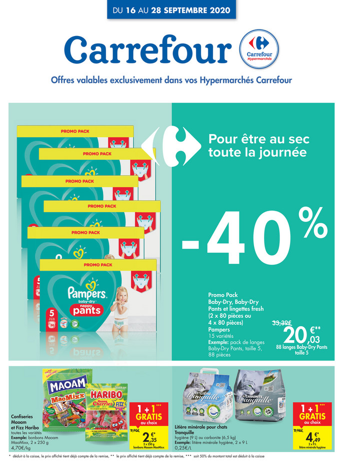Folder Carrefour du 16/09/2020 au 28/09/2020 - Promotions de la semaine 38