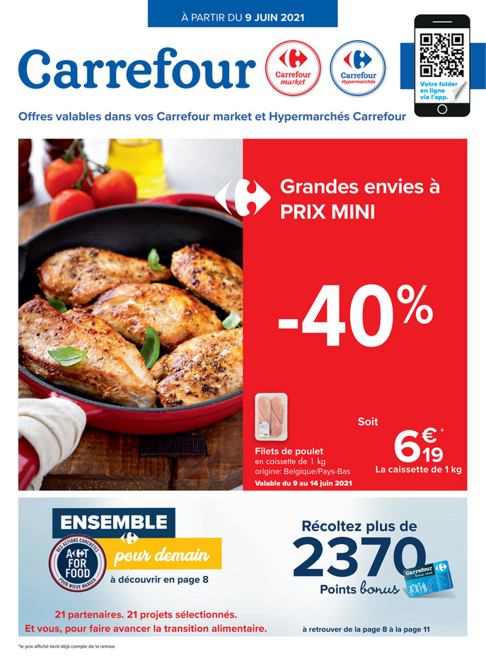 Folder Carrefour Market  du 09/06/2021 au 21/06/2021 - Promotions de la semaine 23