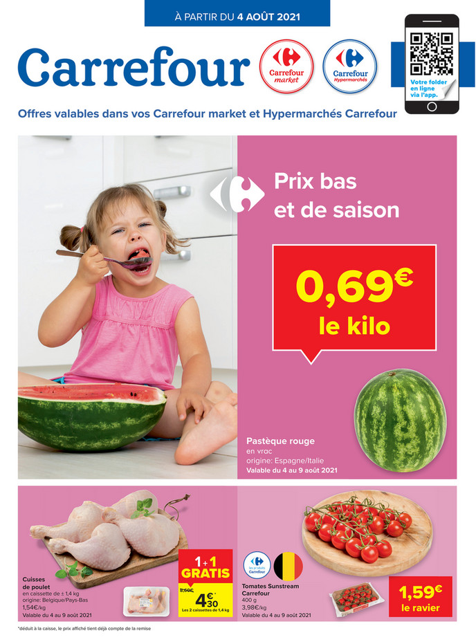 Folder Carrefour Market  du 04/08/2021 au 09/08/2021 - Promotions de la semaine 31