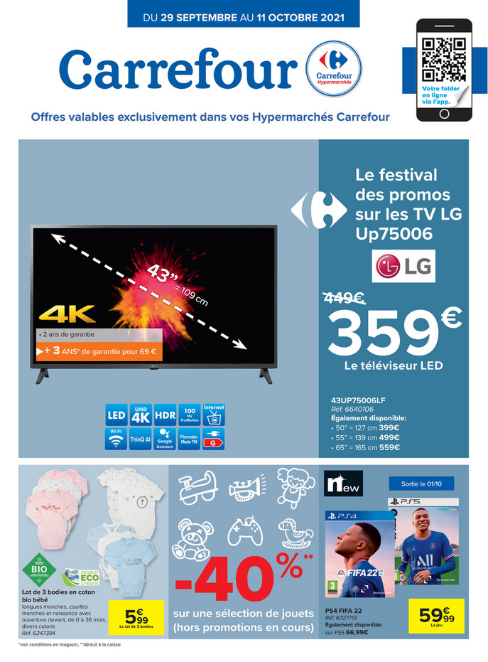 Folder Carrefour Market  du 29/09/2021 au 04/10/2021 - Promotions de la semaine 39