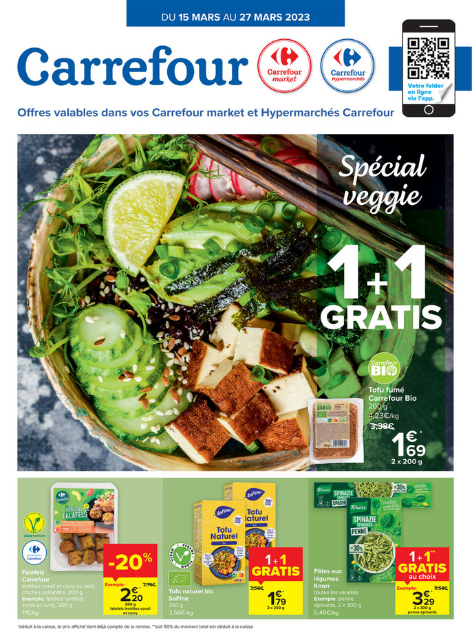 Folder Carrefour Market  du 15/03/2023 au 27/03/2023 - Promotion de la semaine 11 veggie