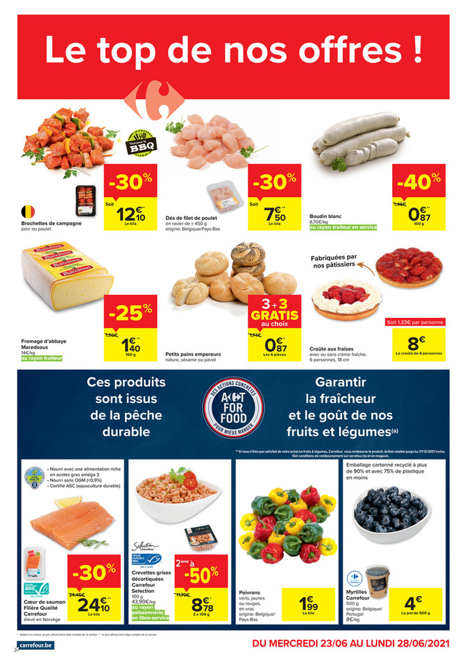 Folder Carrefour Market  du 23/06/2021 au 28/06/2021 - Promotions de la semaine 25