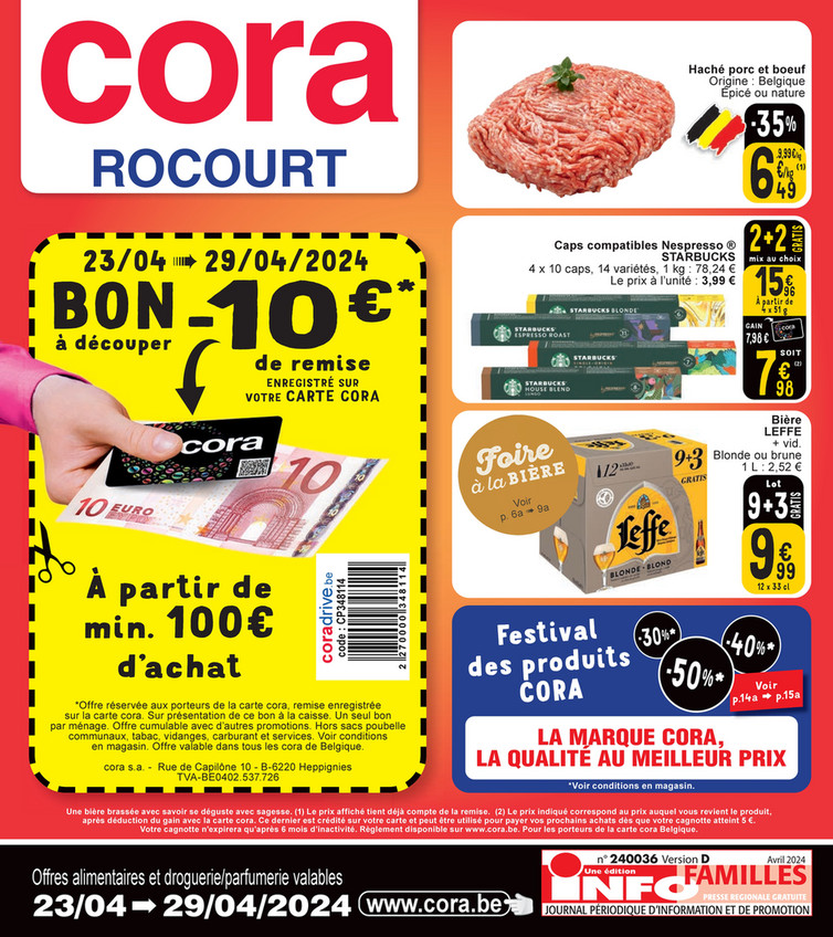 Folder Cora du 23/04/2024 au 29/04/2024 - Promotion de la semaine 17 Rocourt