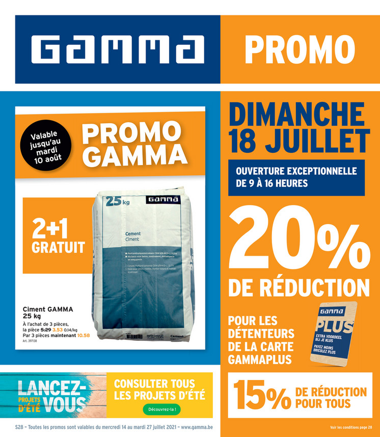Folder Gamma du 14/07/2021 au 27/07/2021 - Promotions de la semaine 28