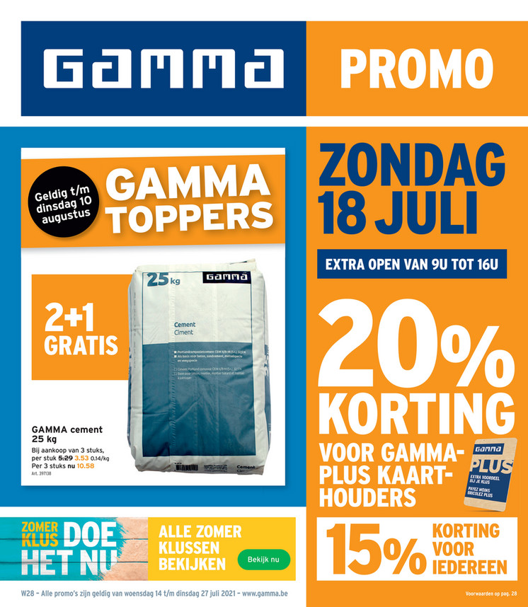 Gamma folder van 14/07/2021 tot 27/07/2021 - Weekpromoties 28