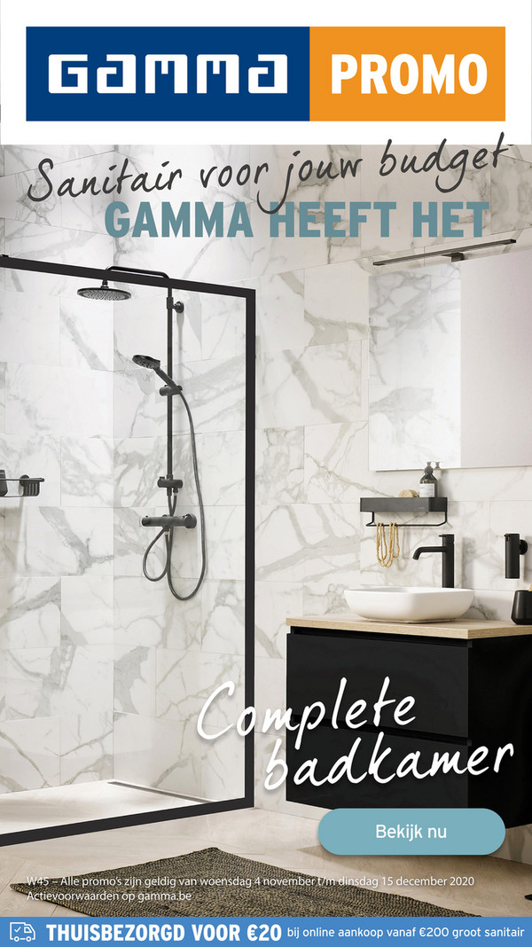 Gamma folder van 06/11/2020 tot 20/12/2020 - Gamma Sanitairspecial week 45 NL
