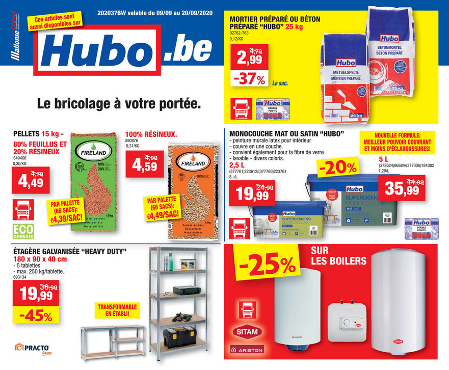 Folder Hubo du 09/09/2020 au 20/09/2020 - promotion de la semaine 37