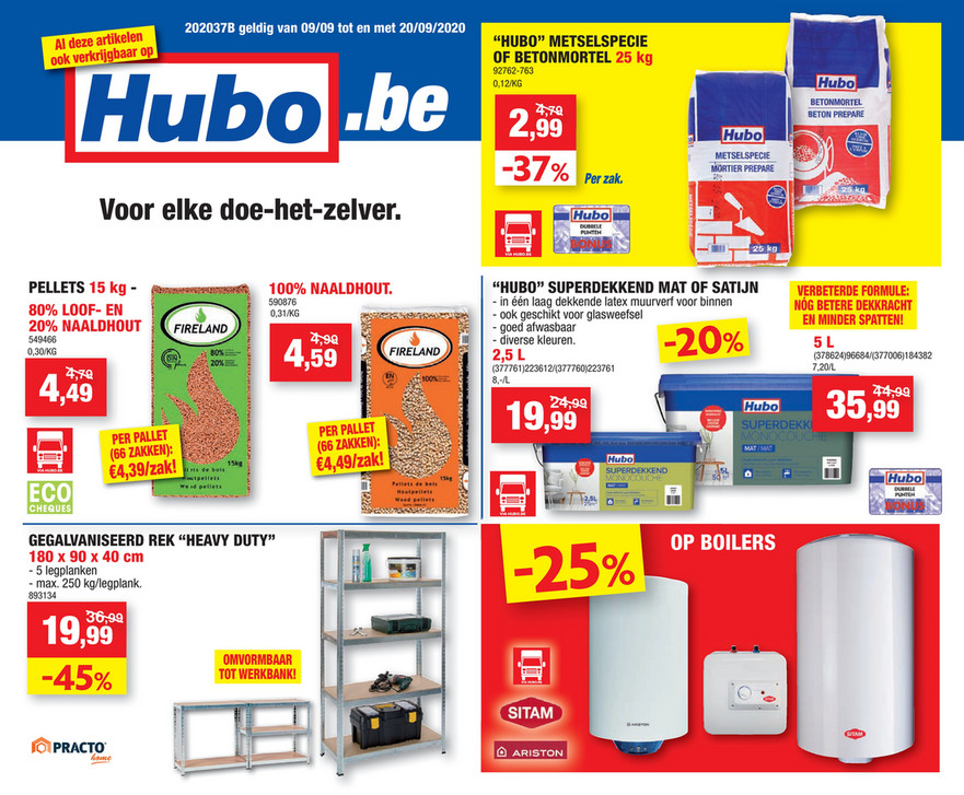 Hubo folder van 09/09/2020 tot 20/09/2020 - Weekpromoties 37